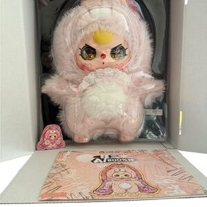 RARE Baby Three AI 800% Plush confirmed Pink Bunny yellow glitter eyes
